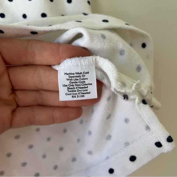 Y2K Kim Rogers White Polka Dot Cotton Polo Shirt Preppy Mod Retro Tee Small - Picture 4 of 12